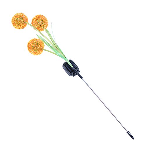 Starnearby Solar Power Dandelions Flower 3 LED Lamps Outdoor Garden Yard Light(Orange)
