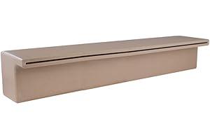 MAJESTIC WATER SPOUTS Tomaso 24" ABS Waterfall Cascading Sheer Descent Water Feature Spillway Pool Spa Wall Mount - Tan Plastic (24")