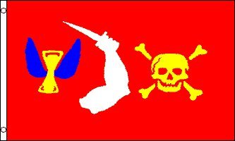 AZ FLAG - Pirate Christopher Moody Flag - 2x3 Ft - 100D Polyester Skull Pirates Banner with Two Metal Grommets - Fade Resistant - Vivid Colors - 2' x 3' Feet - 90x60 Cm