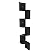 Homdox Corner Shelf, 5 Tier Corner Shelves Zig Zag Wall Mount Shelves Floating Shelves for Living Room, Bedroom, Bathroom, Office, Kitchen (Black)