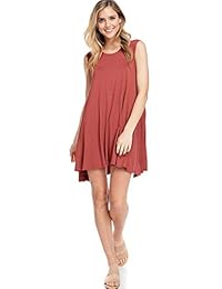 Alexander + David Vestido suelto con cuello redondo para mujer