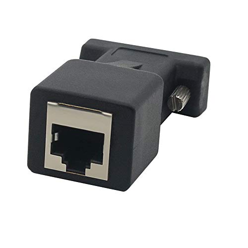 DB9 RS232 Female Port to RJ45 Female Connector Network Adapter, DB9 Serial Port Extender to LAN CAT5 CAT6 RJ45 Network Ethernet Cable Adapter - Thumbnail 6