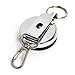 Cosmos 2 PCS (D) Silver Color Metal Retractable Reel with Belt Clip, Belt Loop Clasp & Key Ring for Key/ID Badge/Nurse with Cosmos Fastening Strap