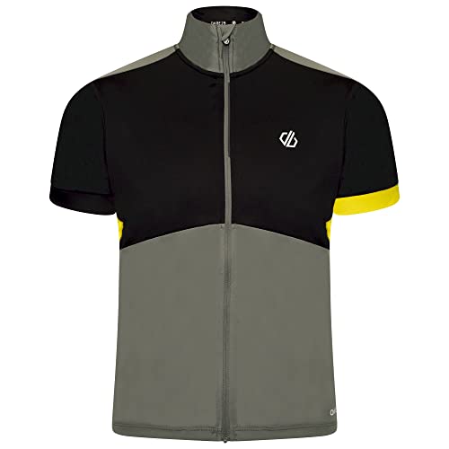 Dare2b Protraction II Jersey Camiseta de Ciclismo para Hombre Q-WIC Plus Tejido Ligero con Detalles Reflectantes y repelentes de olores - Cremallera de ventilación Completa - Camiseta Deportiva