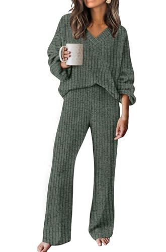 RUMIA Fall Outfits for Women 2025 Vacation Matching Sweater Lounge Sets (S-2XL)