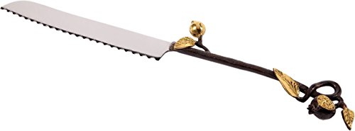 Yair Emanuel Challah Knife with Copper Pomegranate Branch