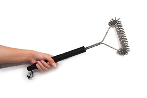 Great Aussie BBQ Grill Brush - Premium Quality 18 Inch 3 Sided - Stock Liquidation Sale - Stainless Steel Bristles - Great Gift Idea - Heavy Duty Barbecue Grill Cleaner - Safe for You and Your Grill - Gift Box - Guaranteed.