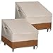 SONGMICS Patio Chair Covers, 600D Heavy-Duty Protective Cover for Outdoor Garden Lounge Chair, Waterproof and Anti-Fade, Set of 2, 31 x 38 x 29 Inches, Beige and Brown UGCC06EC