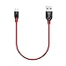 Anker Powerline+ Micro USB The Premium Durable Cable [Double Braided Nylon] for Samsung, Nexus, LG, Motorola, Android Smartphones and More (Red_1ft, 1ft)