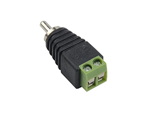 WGCD 20 PCS Phono RCA Male Plug to AV Screw Terminal Plug Connector Audio Video Adapter