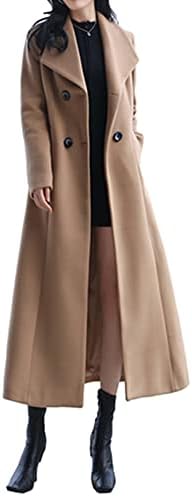 PENER Women's Charming Long Wool Trench Coat Winter Classic Warm