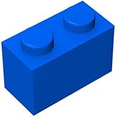 Classic Building Brick 1x2, 100 Piece Bulk Brick Block, Compatible with Lego Parts and Pieces 3004, Creative Play Set - 100% Compatible with All Major Brick Brands(Colour:Blue)