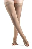 SIGVARIS Women's Style Sheer 780 Open Toe Thigh-Highs w/Grip Top 15-20mmHg