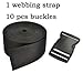 Cosmos 2 Inch Wide 10 Yards Black Nylon Heavy Webbing Strap+10 PCS 2" Black Color Flat Shape Plastic Side Release Plastic Buckles with Cosmos Fastening Strap primary