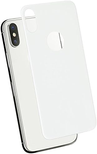 iPhone X Back Tempered Glass Screen Protector, HD Clear iPhone X Rear Anti-Fingerprint Glass Screen Protector Film for iPhone X (White)…