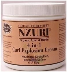 Nzuri 4-1 Curl Explosion Cream 16 oz with Organic Acai & Biotin