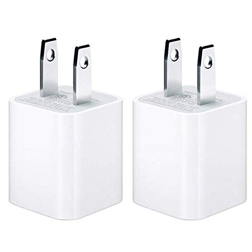 USB Wall Charger, Charger Adapter, 2-Pack Quick Charger Plug Cube Replacement for iPhone 7/6S/6S Plus/6 Plus/6/5S/5, Samsung Galaxy S7/S6/S5 Edge, LG, HTC, Huawei, Moto, Kindle(White)