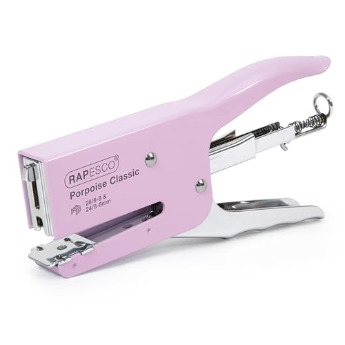 Rapesco 1345 Porpoise Classic Heftzange, 45 Blatt Kapazitaet, Rosa