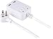 GE Outlet Extension Cord, 2 Outlet Surge Protector, 12Ft Extension Cord, Surge Protector With USB Ports, 3-Prong Flat Plug Power Strip, 360J Surge Protector, 240V Charging Station, White, 32089