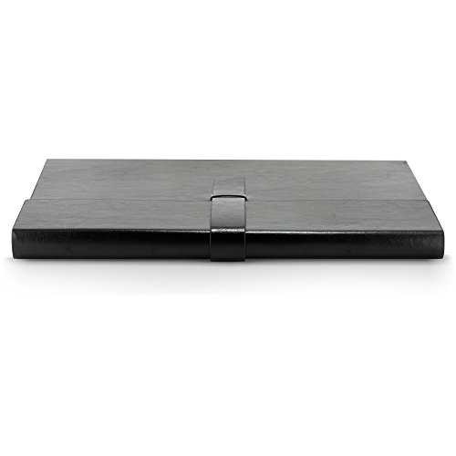 Gallaway Leather Padfolio Portfolio Folder - fits Letter, Legal, A4 Notebooks and Notepads (Black)