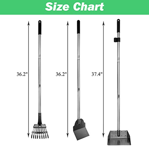 EXPAWLORER Pet Poop Tray, Rake and Spade Set 3 Pack Pooper Scooper