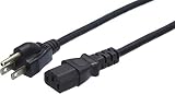 AmazonBasics Computer Monitor TV Replacement Power Cord - 6-Foot, Black