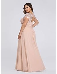 Ever-Pretty 9993PZ - Maxi vestido de noche formal largo con manga de encaje para mujer