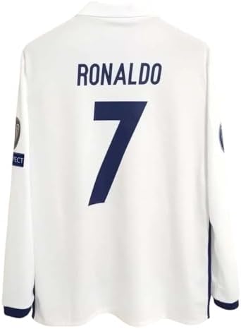 Amazon.com : Ronaldo #7 Retro 17/18 Home Long Sleeve Soccer Jersey