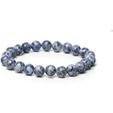 Pachamama Essentials Natural Gemstone Bracelet 7-7.5 In Stretch Gems Stones 8mm Round - Beads Healing Crystals Quartz - Chakra Bracelet (Sodalite)