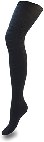 Kuzun Women's Cotton Over-Knee/Thigh High Leg Warmer Socks (Black)
