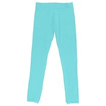 French Toast Toddler Girls' Lace Trim Legging, Aqua Blue, 3T