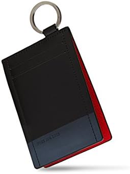[NORNOT] Keyring Card Case Slim Wallet, Sub Wallet, Black/Red