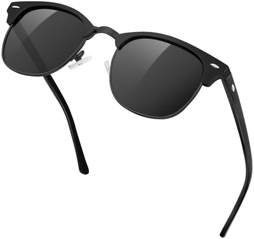 KANASTAL Polarized Half Rimmed Sunglasses for Mens Womens Classic