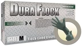 Microflex Dura Flock Flock-Lined Industrial-Grade Nitrile Gloves (500 Case)