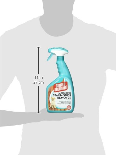 Simple Solution Hard Floor Extreme Pet Stain and Odor Eliminator Spray, Dog and Cat Enzyme Cleaner, Pro-Bacteria Cleaning Power, Strong Urine, Pee and Poop Smell Remover for Hardwood Floors, 32 oz