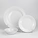 Winnsoma Elegante 18-Piece White Porcelain Dinnerware Set, Service For 6. Complete Set With 6 Dinner Plates, 6 Side Plates And 6 Small Bowls