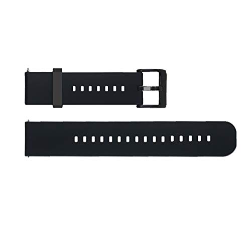 (2 Stück) 20mm Silikon Kautschuk Uhrenarmband mit Schwarzer Schnalle, Schnellverschluss Uhrenarmbänder, Ersatzarmband 20mm,Smart Watch Strap mit Edelstahl Metall Schließe,20mm Schwarz