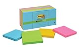 Post-it Super Sticky Notes - Evernote Collection, 3 x 3 Inches, Assorted Colors, 12 Pads per Pack