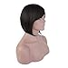 Beauty Angelbella Short Bob Wigs with Bangs Heat Resistant Straight Side Part Synthetic Wigs for Party Daily Wear (Black）