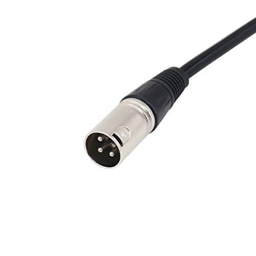 Splitter XLR Cable-Tan QY 3 Pin XLR Splitter Y-Adapter Male to 2 Female DMX Cable, mic preamp, Splitter Patch Cable (0.3m/1ft)