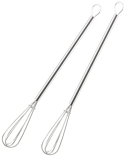 下村企販 泡立て器 ミニ 2本組 19.5cm 【日本製】 食洗器対応 少量の泡立てに 小さな容器でも混ぜやすい ドレッシング作り 溶き卵 水溶き片栗粉 納豆 頑丈 小 ホイッパー ウィスク ステンレス 製菓 お菓子作り 34564