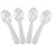 Clear Mini Disposable Tasting Spoons - 3 Inch Plastic Sampling Spoons - Small Taster Spoons for Food, Ice Cream or Spices - Frozen Dessert Supplies - Beautiful Colors & Fast Shipping! 100 Count