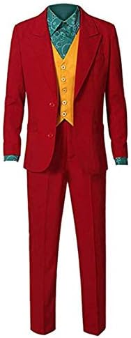 Siskey Joker Costume Adult Clown Halloween Cosplay Party Arkham Asylum Costume for Men Children Full Set Costume