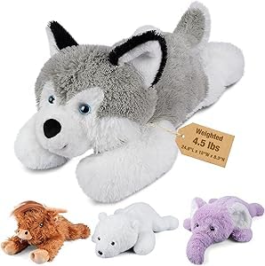 Photo 1 of 25" & 4.5 lbs Husky Weighted Stuffed Animals for Comfort, Cuddly & Soft Kids' Plush Toy Pillows for Companion, Large Plushies with Removable Ceramsite Bag, Gifts for Adults, Kids, Boys and Girls