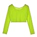 EXIU Womens Crop Mesh Sheer Tops T Shirt Bodycon Night Club Party Blouse