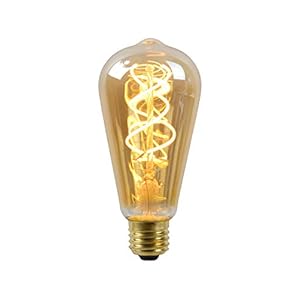 Lucide LED Bulb – Filament lamp – diametro 6,4 cm – LED Dimb. – E27-1x5W 2200K – Amber, 1 x 1 x 14.6 cm