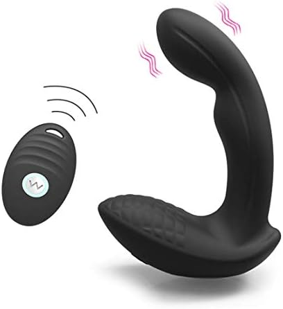 Electronic Waterproof Silicone Plug for Body Massage 10 Functions with Wireless Remote Control, Black