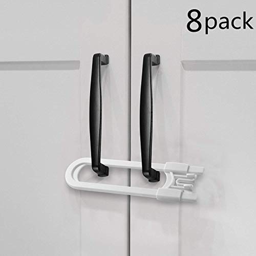 Cabinet Locks Child Safety, 8 Pack Cabinet Locks Child Proof Cabinet Locks Baby Proof Your Kitchen, Bathroom, and Storage Doors, Baby - Easy Install Without Drilling or Adhesive (8 pack)