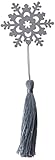 Snowflake Bookmark with Silver Finish and Elegant Ice-Blue Tassel