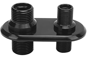 ARAMOX A/C Bulkhead, Car 2?Port Air Conditioner Bulkhead Connector Universal Modification Replacement for Hot Rod(black)